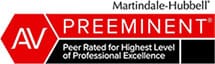 AV preeminent | Peer Rated for Highest Level of Professional Excellence | Martindale-Hubbell
